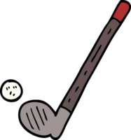 Cartoon-Doodle Golfschläger und Ball png