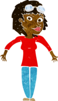 mulher de desenho animado usando óculos png