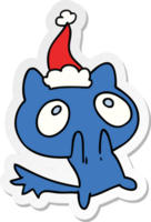 christmas sticker cartoon of kawaii cat png