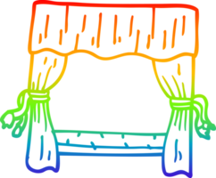 rainbow gradient line drawing cartoon window with curtains png