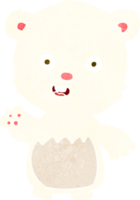 desenho animado acenando polar Urso filhote png