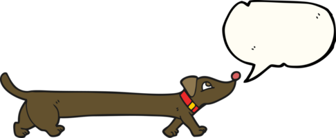 discurso bolha desenho animado dachshund png