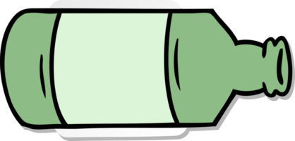 sticker cartoon doodle of an old glass bottle png