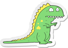 sticker of a cartoon dinosaur png