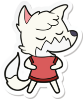 sticker of a friendly cartoon fox png