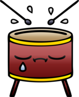 gradient shaded cartoon crying drum png
