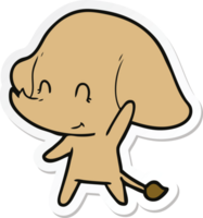 pegatina de un lindo elefante de dibujos animados png