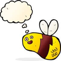 Cartoon-Biene mit Gedankenblase png