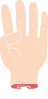 flat color illustration of a cartoon hand png