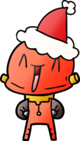 cartone animato sfumato di un robot che indossa il cappello di Babbo Natale png