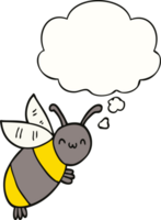 cute cartoon bee and thought bubble png