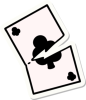 tattoo style sticker of a torn card png