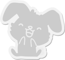 autocollant de bâillement de lapin de dessin animé png