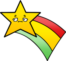 gradient shaded cartoon shooting rainbow star png