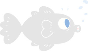 poisson de dessin animé dessiné à la main excentrique png