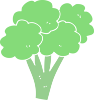 flat color illustration of a cartoon broccoli png