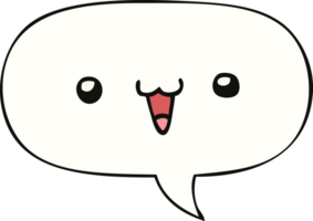 cute happy face cartoon and speech bubble png