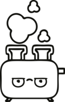 line drawing cartoon of a toaster png