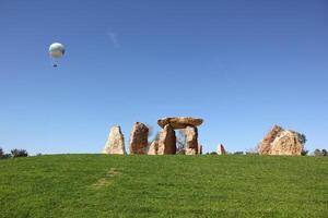 Stones in a city park on the shores of the Mediterranean Sea. photo