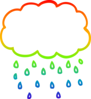 regenbogengradientenlinie zeichnung cartoon wolke regnen png