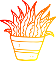 warm gradient line drawing cartoon plant png
