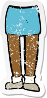 retro distressed sticker of a cartoon legs png