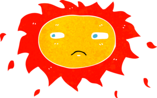 sol triste de dibujos animados png