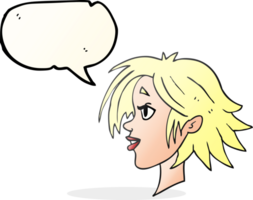 speech bubble cartoon happy female face png