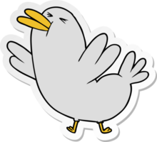 distressed sticker of a Cartoon Bird png