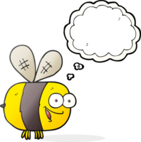 pensée bulle dessin animé abeille png