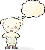cartoon polar bear cub with thought bubble png