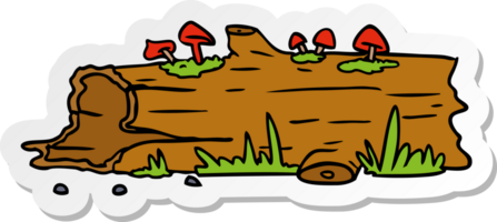 sticker cartoon doodle of a tree log png