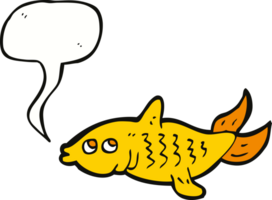 cartone animato pesce con discorso bolla png