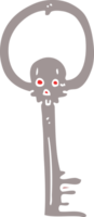 cartoon doodle spooky skull key png