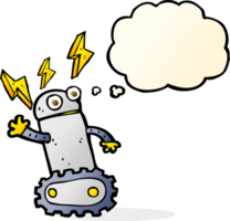 tecknad serie robot med trodde bubbla png