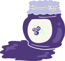 flat color illustration of a cartoon blueberry jam png