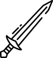 Broad Sword outline illustration vector