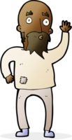 cartoon bearded man waving png