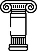 Ionic pillar outline illustration vector