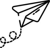 Paper Plane outline illustration vector