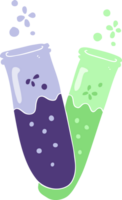 flat color illustration of a cartoon chemicals in test tubes png