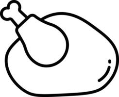 Roasted Chicken outline illustration vector