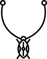 Necklace outline illustration vector