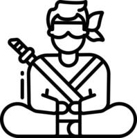 Ninja outline illustration vector