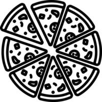 Pizza outline illustration vector