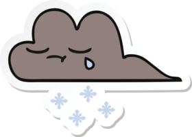 Aufkleber einer niedlichen Cartoonsturm-Schneewolke png