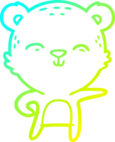 cold gradient line drawing happy cartoon bear png