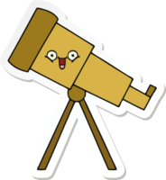 adesivo di un simpatico telescopio cartone animato png