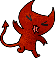 dessin animé texturé d'un démon mignon kawaii png