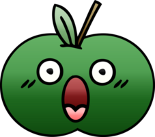 manzana jugosa de dibujos animados sombreado degradado png